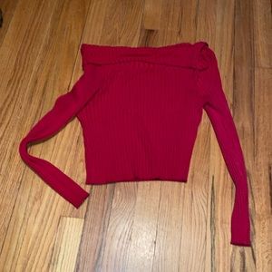 red off shoulder long sleeve